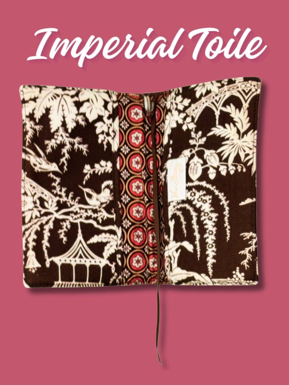 Vera Bradley Imperial Toile Book Cover Retired Y2K Paperback Organizer